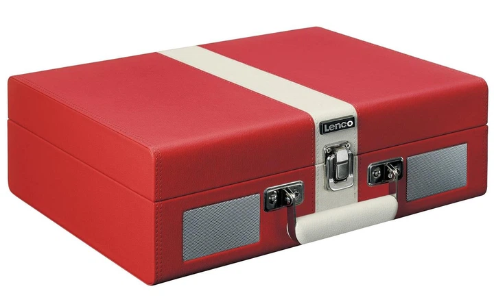 Проигрыватель винила Lenco TT-110 Red в чемодане с Bluetooth 5.0 и стерео картриджем + 2 динамика - изображение 4
