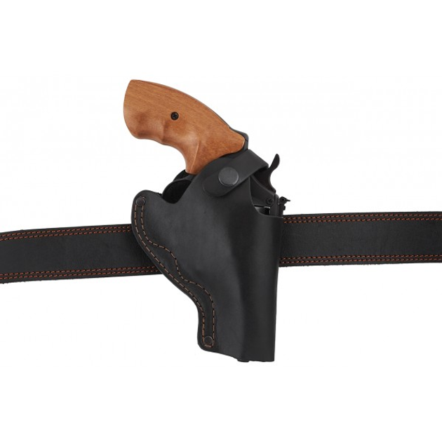 Кобура Револьвер 3 поясная не формованная (кожа, чёрная) - изображение 2