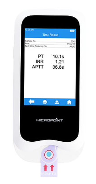 Коагулометр Micropoint для самоконтролю + Тест-смужки Micropoint 12 шт у подарунок - зображення 1