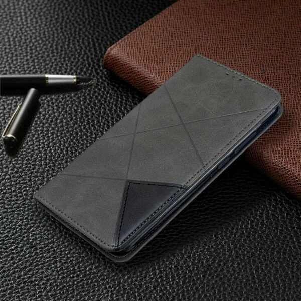 Чехол-книжка с кармашками UniCase Geometric Pattern для Xiaomi Redmi Note 8T - Grey - изображение 8