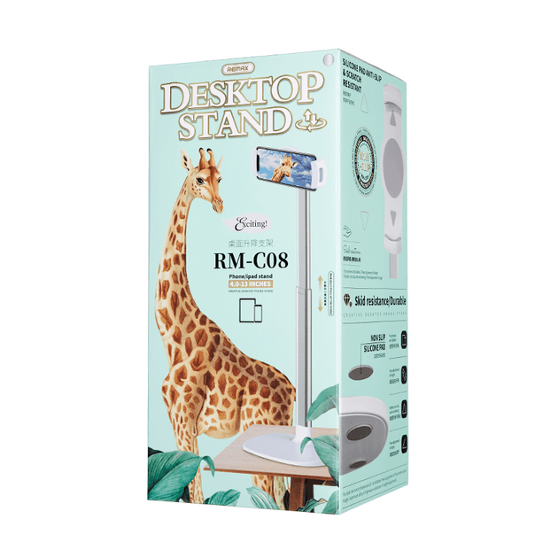 Металлическая подставка планшета для телефона REMAX Desktop Telescopic Phone Holder RM-C08 |5-13"| Белый - Фото 11 Металлическая подставка планшета для телефона REMAX Desktop Telescopic Phone Holder RM-C08 |5-13"| Белый - изображение 11