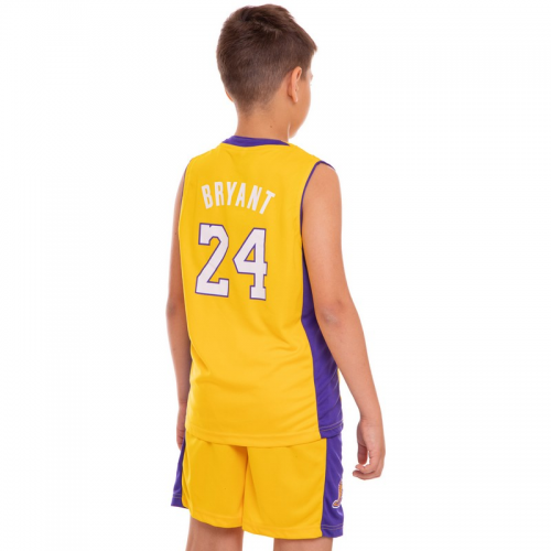 Форма баскетбольна дитяча Lion NBA LAKERS BRYANT 24 колір жовтий ХS - на 6-8 років, зріст 120-125 (CO-2266-XS) - Фото 4 Форма баскетбольна дитяча Lion NBA LAKERS BRYANT 24 колір жовтий ХS - на 6-8 років, зріст 120-125 (CO-2266-XS) - зображення 4