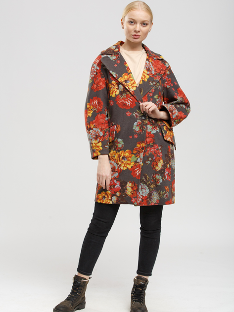 Пальто осеннее женское Karen Millen 20-00865 38 Разноцветный_цветы (NS2000000499901) 