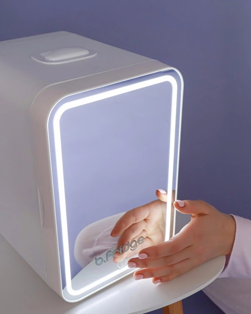 Холодильник для косметики B.FRIDGE із дзеркалом 6 літрів білий - зображення 2