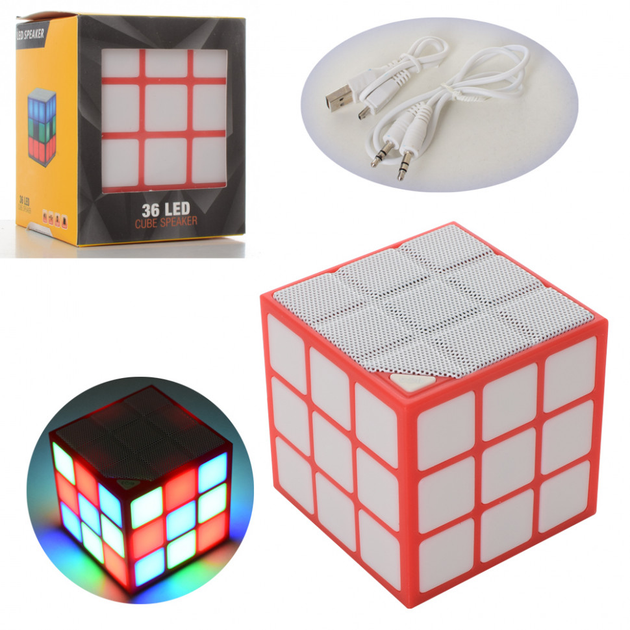 Колонка Bluetooth SB72 куб, 7см, MP3, свет, TFслот, USBзар - изображение 1