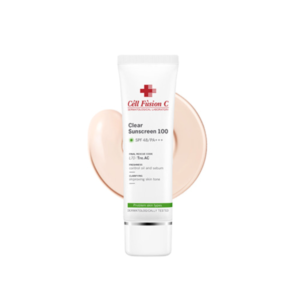 Сонцезахисний крем для чутливої і проблемної шкіри CELL FUSION C Tre.AC Clear 100 SPF48 PA 50 мл - Фото 1 Сонцезахисний крем для чутливої і проблемної шкіри CELL FUSION C Tre.AC Clear 100 SPF48 PA 50 мл - зображення 1