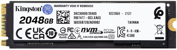 SSD диск Kingston KC3000 2TB M.2 2280 NVMe PCIe Gen 4.0 x4 3D TLC NAND (SKC3000D/2048G) - изображение 3
