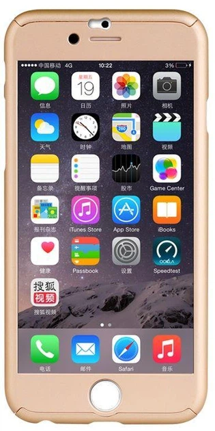 Чехол-накладка Ipaky 360 PC Whole round case 3 in 1 iPhone 6/6S Gold - изображение 2