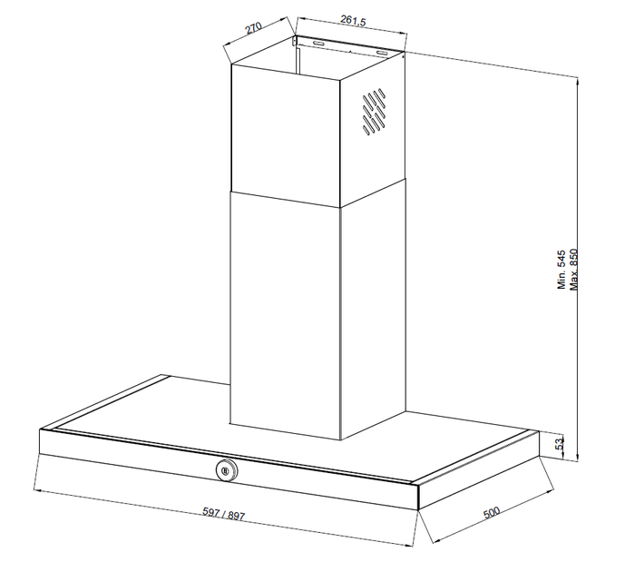Вытяжка кухонная Zirtal - GT 90 BL - изображение 2