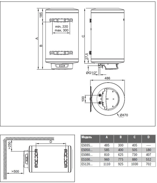 Бойлер BOSCH Tronic 8000T ES 120-5 2000W BO H1X-EDWRB - зображення 18