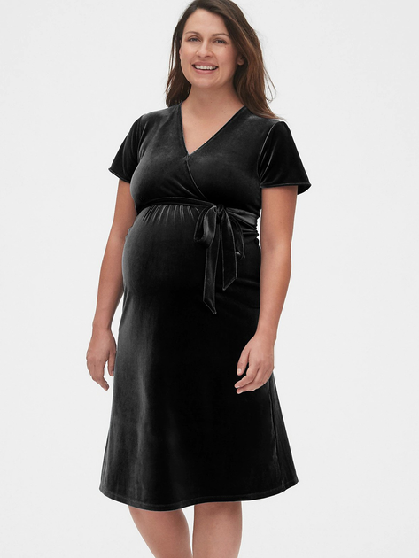 Акція на Сукня для вагітних на запах міді жіноча GAP 296703801 XS Чорна від Rozetka