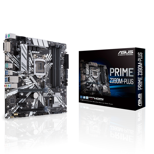 Материнская плата ASUS PRIME Z390M-PLUS s1151 Z390 4xDDR4 M.2 HDMI-DVI mATX - Фото 1 Материнская плата ASUS PRIME Z390M-PLUS s1151 Z390 4xDDR4 M.2 HDMI-DVI mATX - изображение 1