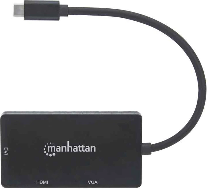 Перехідник-конвертер Manhattan USB 3.1 Type-C - HDMI/DVI-I/VGA 0.1 м (766623152983) - зображення 4