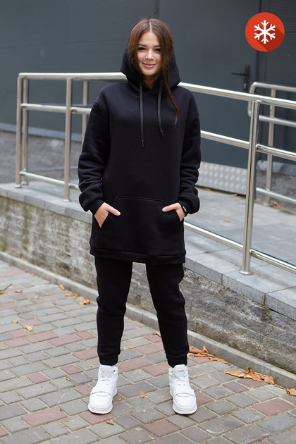 Оверсайз Спортивний Костюм Without Basic FLEECE Woman L Black – низкие ...