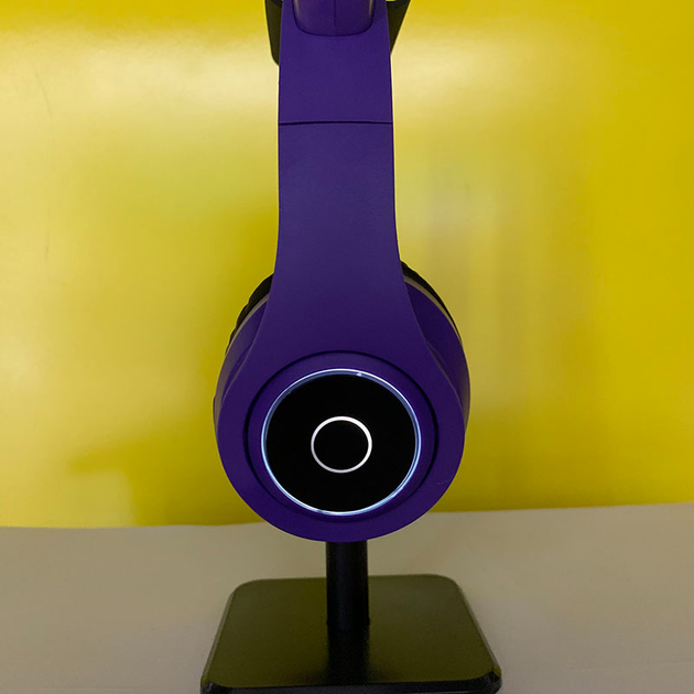 Наушники ушки котика CAT 47 Bluetooth беспроводные, полноразмерные светящиеся Violet - изображение 6