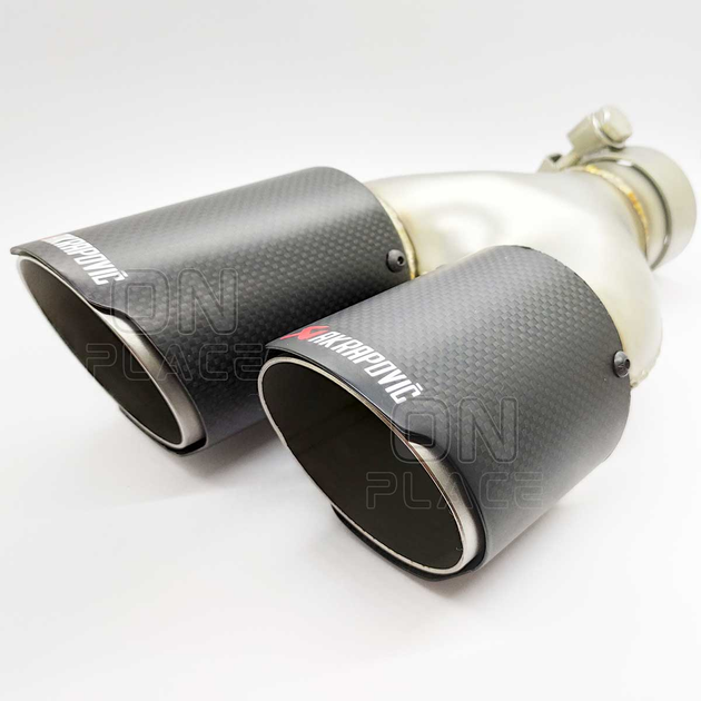 Насадка на глушитель AKRAPOVIC Dвх-63мм, Dвых-89мм, Длина- 156мм из Карбона/Carbon 2492