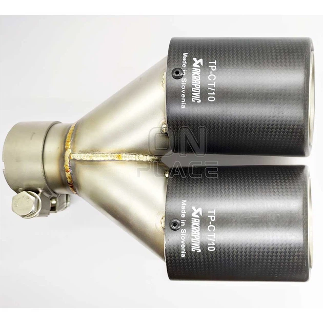 Насадка на глушник Akrapovic подвійна 53мм-240мм (JB) | Карбонова насадка на вихлопну трубу - зображення 5