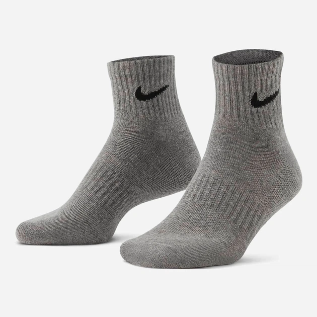 Набір підліткових шкарпеток бавовняних 3 пари для хлопчика Nike U Nk Everyday Csh Ankl 3Pr 132 SX7667-964 34-38 (S) Чорний/Сірий/Білий (194955549209) - зображення 5