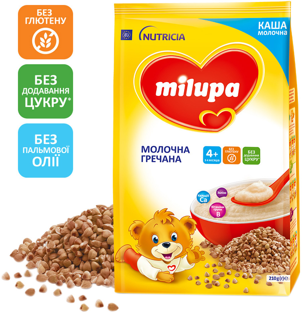 Молочна каша Мілупа Гречана 210 г (5900852931130) - зображення 1