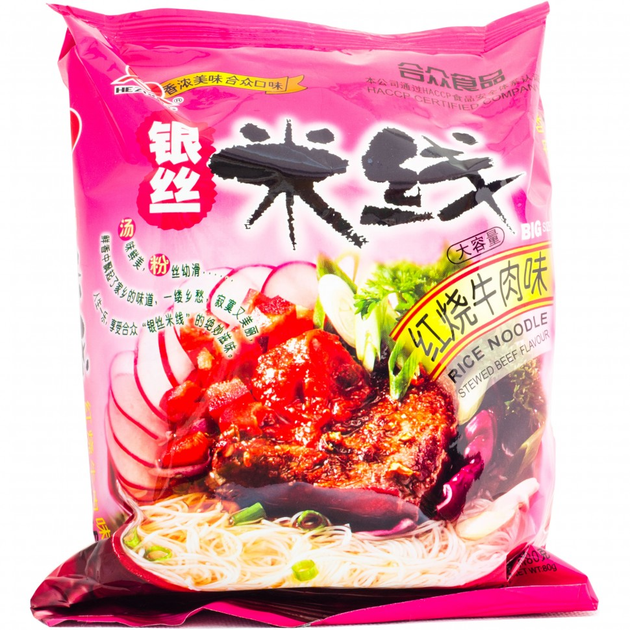 Рисовая вермишель быстрого приготовления со вкусом говядины Hezhong ...