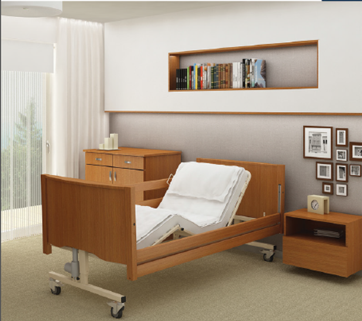 Реабілітаційна медична ліжко Reha-bed TAURUS lux, з дерев'яними ламелями - зображення 1