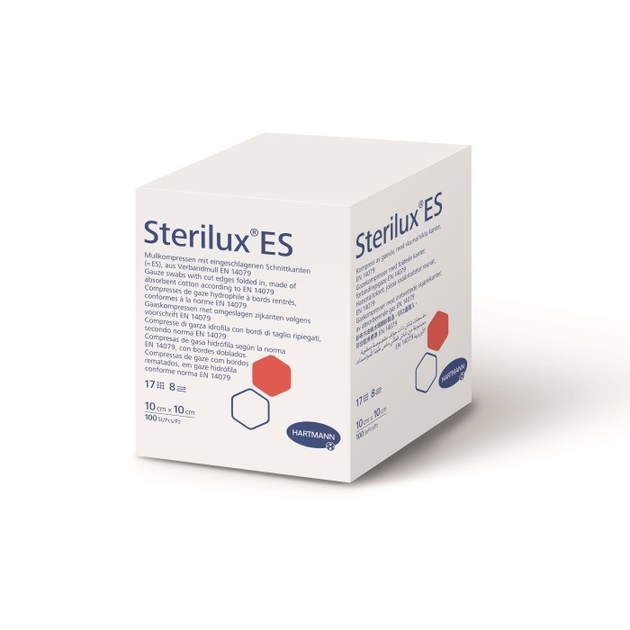 Марлеві серветки Sterilux® ES 10см х 10см, стерильні 25х2шт. в уп - зображення 1