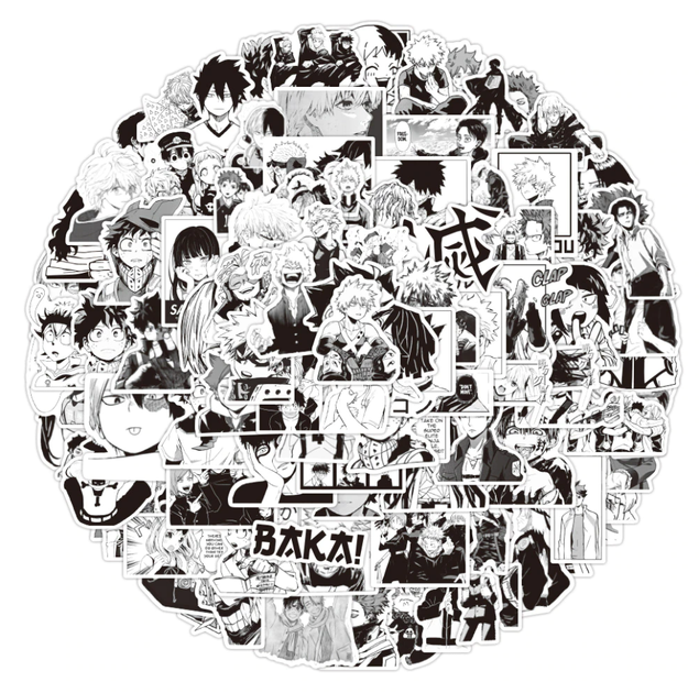 Набор наклеек Аниме Манга Черно-белые #1 - 50 шт. | Anime Manga black and  white 01 - Водостойкие стикеры для оклеивания – фото, отзывы,  характеристики в интернет-магазине ROZETKA от продавца: Smart Banana |