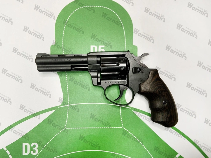 Револьвер под патрон Флобера Safari Wenge RF-441 cal. 4 мм, рукоять из массива венге, покрытая твердым масло-воском - изображение 2