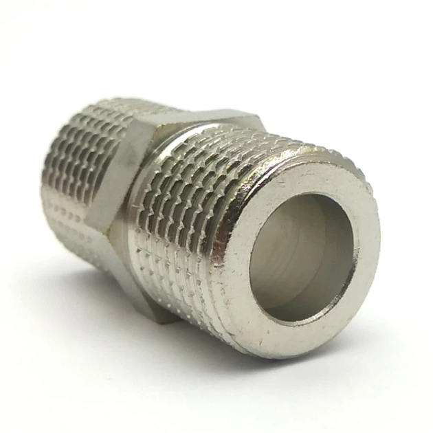Ниппель латунный никелированный удлиненный SD Forte 1/2\"н*1/2\"н с ...