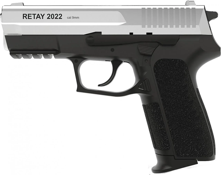 Стартовый (сигнальный) пистолет RETAY 2022, 9mm Chrome + 5 Холостых патронов в ПОДАРОК! - зображення 1
