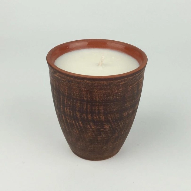 Ароматична свічка соєва виноград та мигдаль глина коричневий 200г - зображення 1