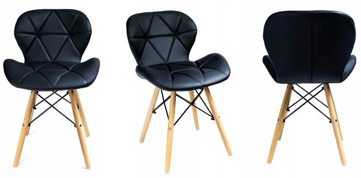 Стул JUMI Scandinavian Design (эко-кожа) Black - изображение 3