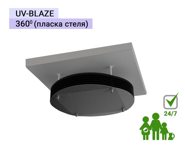 Бактерицидный облучатель UV-BLAZE 360 с жалюзи - для стандартных плоских потолков - изображение 1