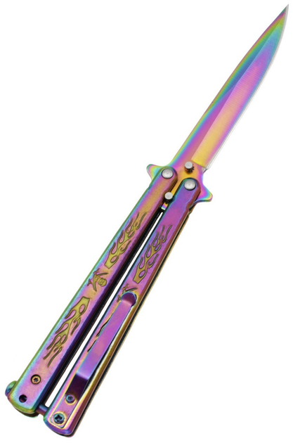 Нож бабочка хамелеон градиент Pirat Gradient с клипсой - изображение 1