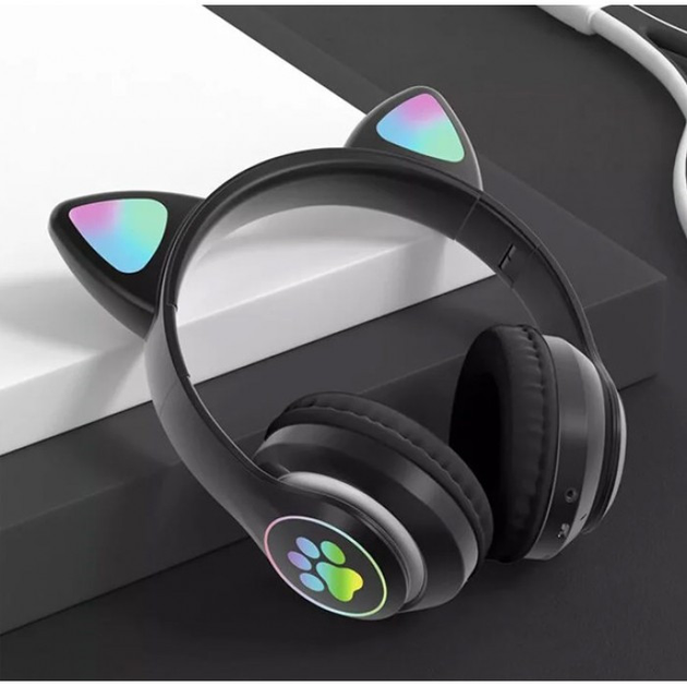 Беспроводные наушники с кошачьими ушками и RGB подсветкой Cat VZV-23M ...