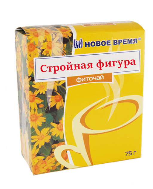 Трав'яний чай для схуднення, знижує апетит, покращує обмін речовин "Стройная фигура" Новий час, збирання 75 г - зображення 1