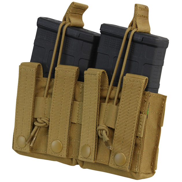 Підсумок для магазинів гвинтівки 7.62 подвійний молле Condor Double AR10/M-14 Open Top Mag Pouch MA24 Coyote Brown - зображення 2