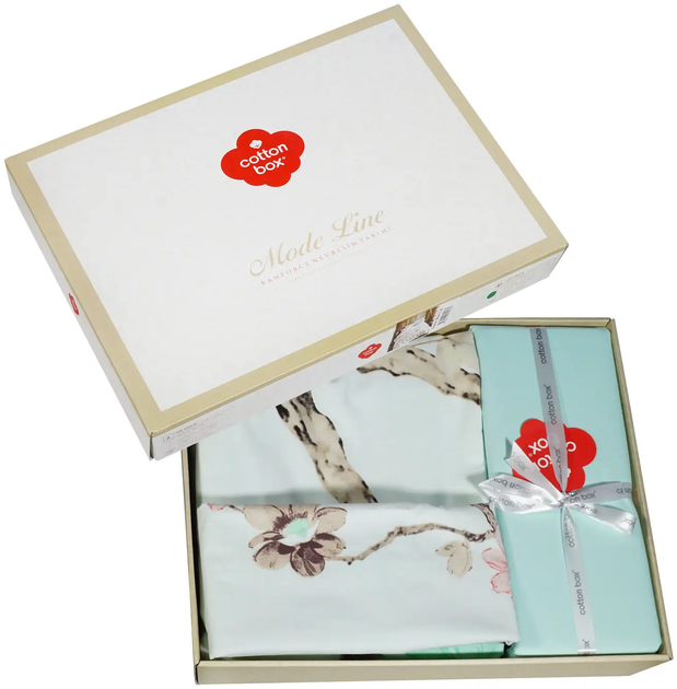 Комплект постельного белья Cotton Box двойной Сакура 200х220 Мятный (7197-0002) - изображение 2