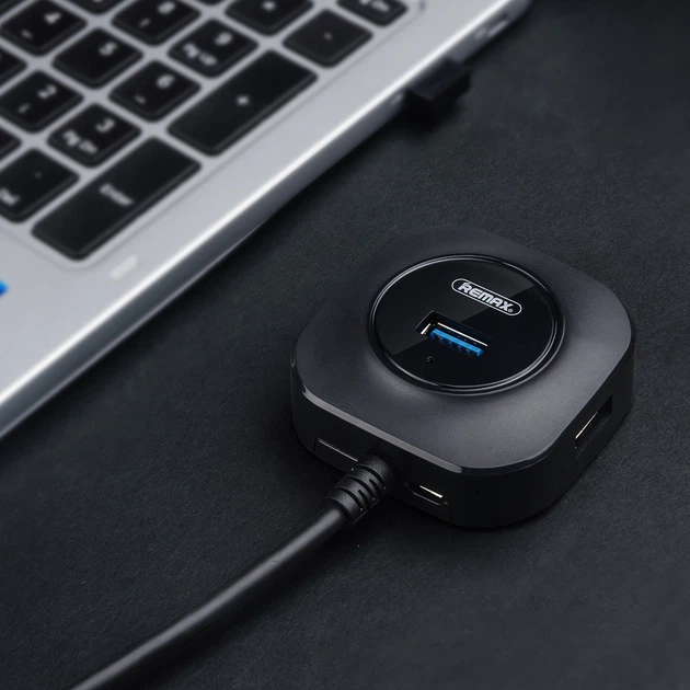 USB хаб 4*USB3.0 Remax з кабелем 28 см+додаткове живлення micro USB - зображення 7