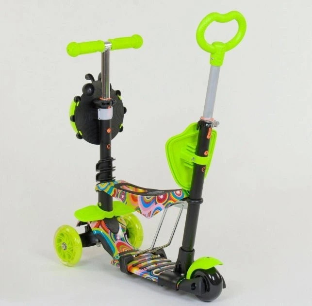 Детский Самокат 5 в 1 с подножками и родительской ручкой Best Scooter, Зеленый , PU колеса, Подсветка колес - Фото 2 Детский Самокат 5 в 1 с подножками и родительской ручкой Best Scooter, Зеленый , PU колеса, Подсветка колес - изображение 2