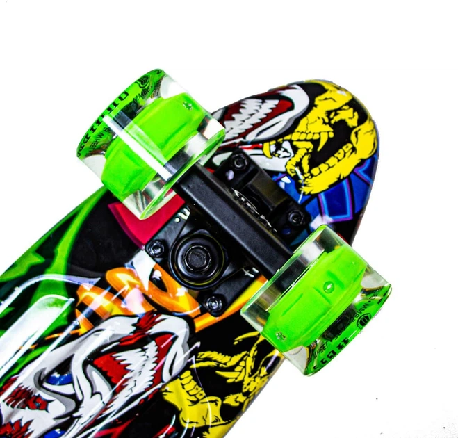 Скейт Penny Board "Fish" Джокер на LED колесах - Фото 3 Скейт Penny Board "Fish" Джокер на LED колесах - зображення 3