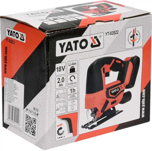 Лобзик аккумуляторный Yato YT-82822 Li-Ion 18 В 2 Ач 50 мм - Фото 3 Лобзик аккумуляторный Yato YT-82822 Li-Ion 18 В 2 Ач 50 мм - изображение 3