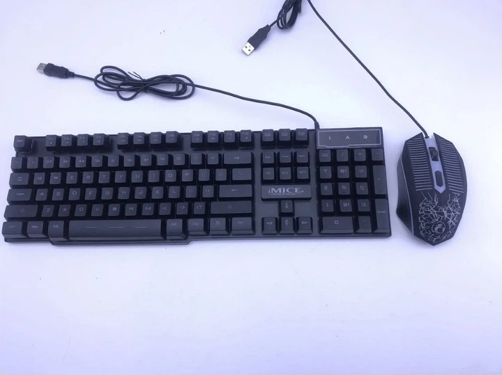 Проводная игровая клавиатура и мышка iMICE KM-680 с подсветкой 1600 DPI, комплект клавиатура и мышь для ПК - изображение 8