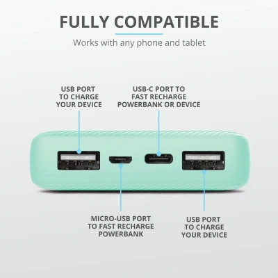 Батарея універсальна Trust Primo 15000 mAh Mint (23902_TRUST) - Фото 12 Батарея універсальна Trust Primo 15000 mAh Mint (23902_TRUST) - зображення 12