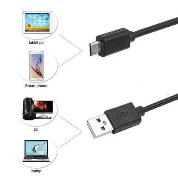 Камера эндоскоп с кабелем на 2 метра F7 мм USB/micro USB с подсветкой - Фото 9 Камера эндоскоп с кабелем на 2 метра F7 мм USB/micro USB с подсветкой - изображение 9