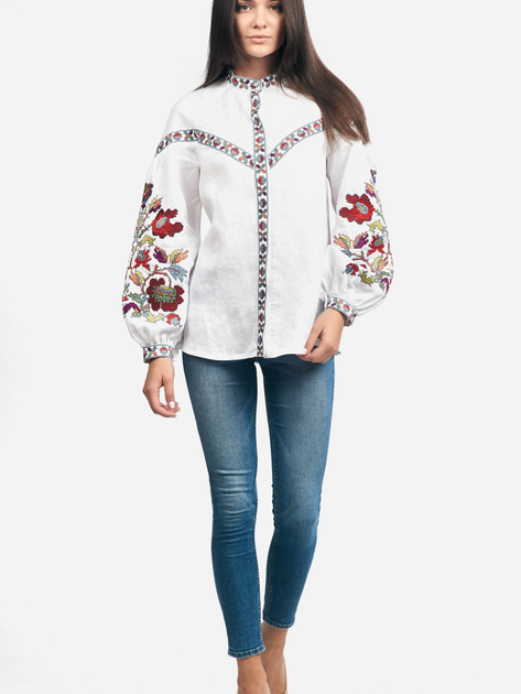 Вышиванка женская с узором Edelvika 244-20/09 48 Белая (2100000493678) - изображение 3
