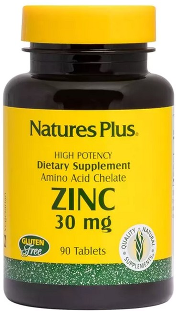 Цинк 30 мг, Natures Plus, 90 Таблеток (097467036413) – фото, отзывы ...