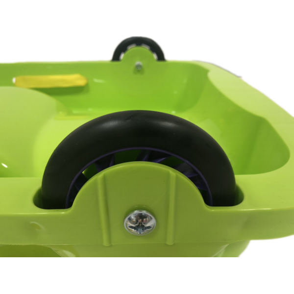 Универсальные двухсторонние Санки 2в1 Doloni Toys, Детские санки для езды по снегу и по асфальту, с колесиками и ремнем, 73х48х17см, зелёные - изображение 4
