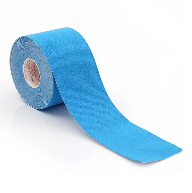 Кінезіо тейп Kinesiology tape 5 см х 5 м голубий - зображення 1