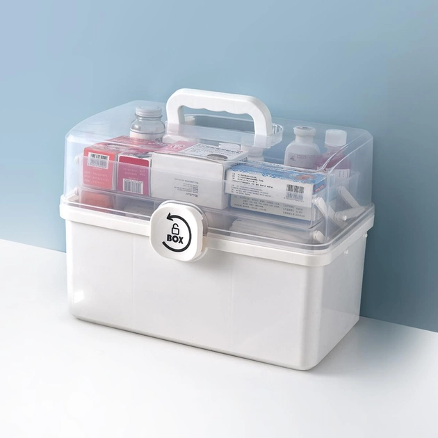 Аптечка-органайзер для лекарств MVM PC-16 размер S пластиковая Белая (PC-16 S WHITE) - изображение 2